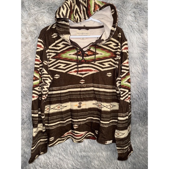 Polo Ralph Lauren Other - Vintage Polo Ralph Lauren Denim & Supply Aztec American Flag Hoodie Medium